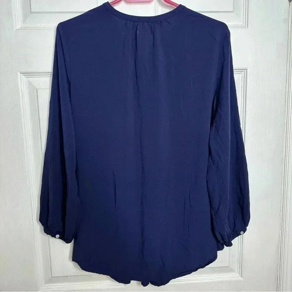Old Navy Blouse Semi-sheer Buttons Blue Size  Large - Picture 12 of 16